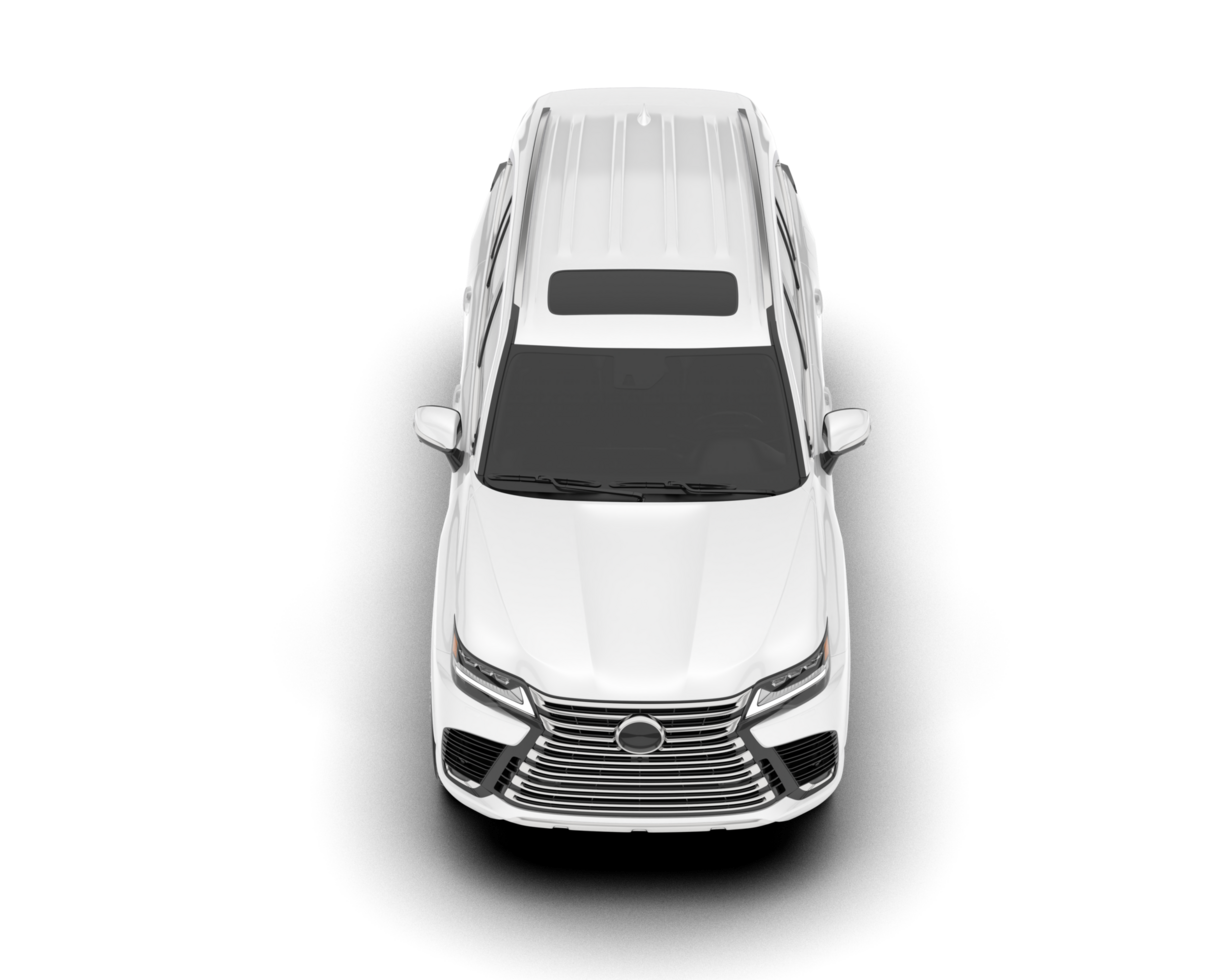 White SUV on transparent background. 3d rendering - illustration png