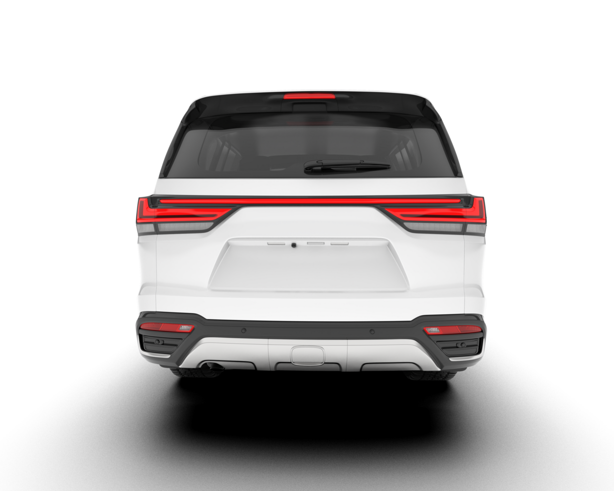 White SUV on transparent background. 3d rendering - illustration png