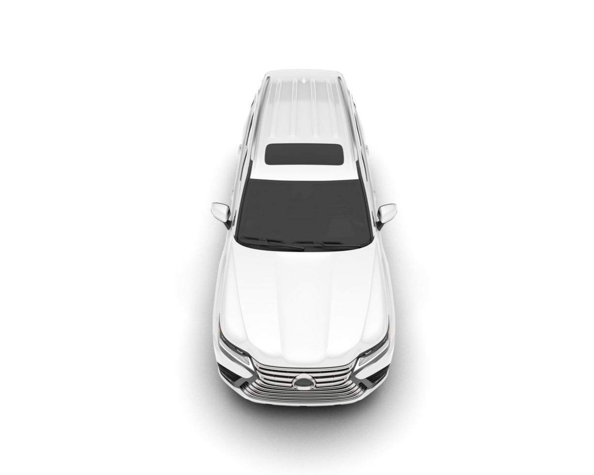 White SUV on transparent background. 3d rendering - illustration png