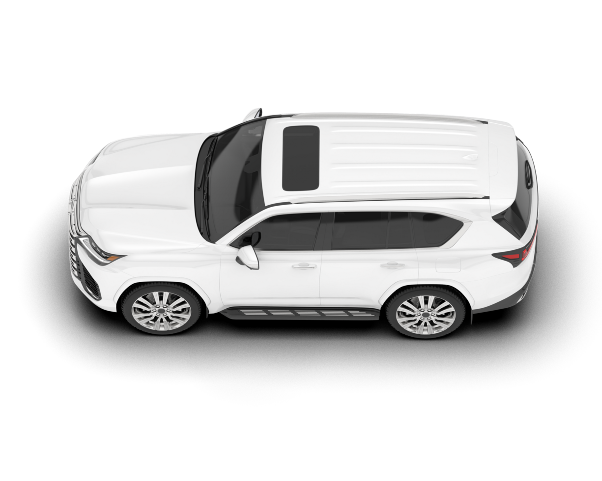 White SUV on transparent background. 3d rendering - illustration png