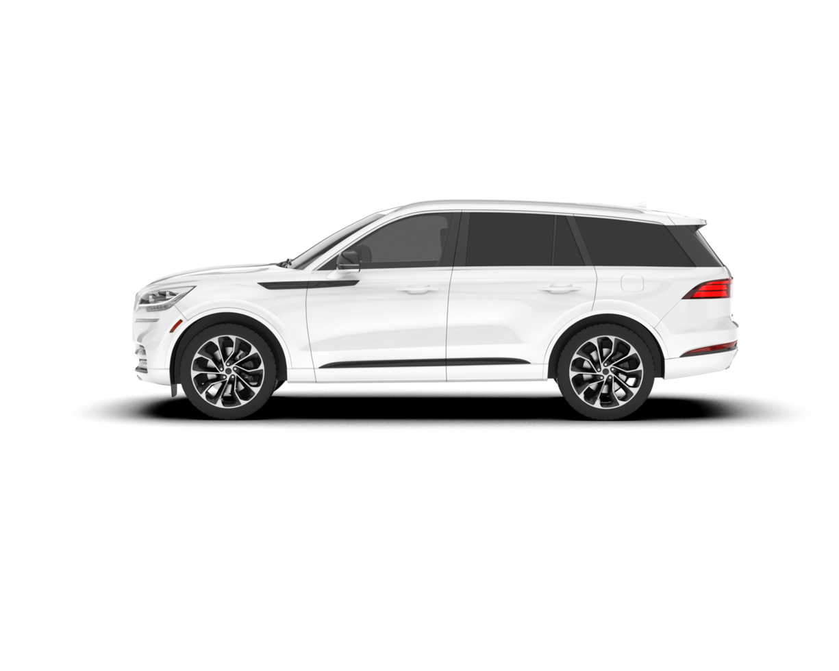 White SUV on transparent background. 3d rendering - illustration png