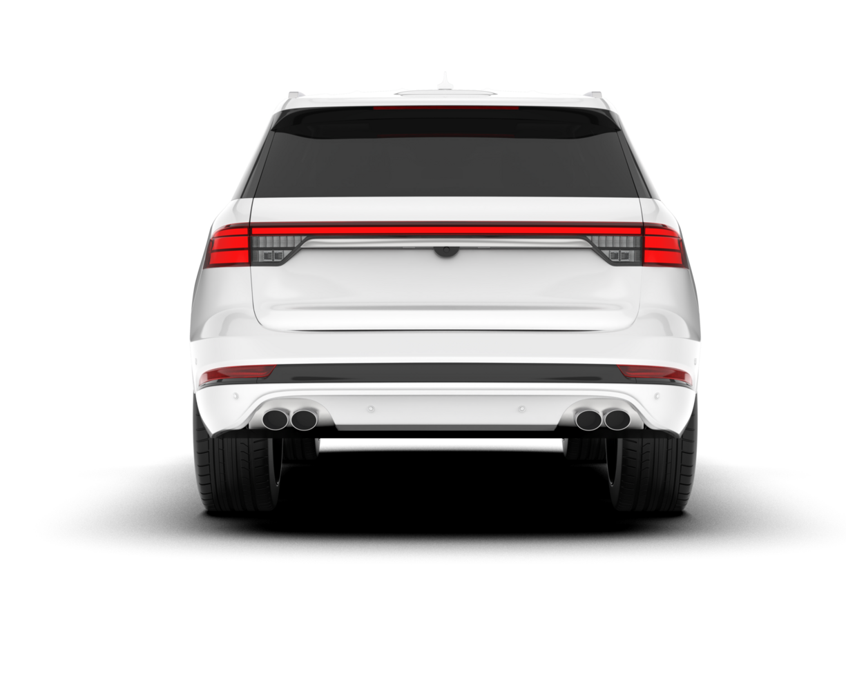White SUV on transparent background. 3d rendering - illustration png