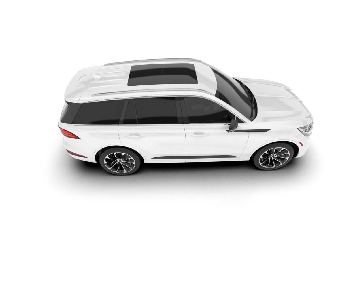 White SUV on transparent background. 3d rendering - illustration png