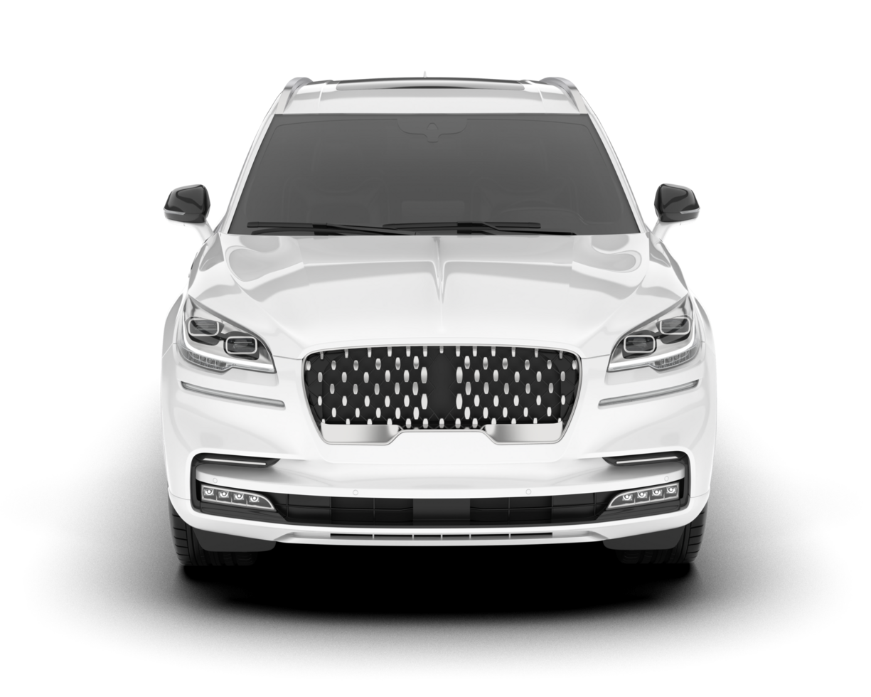 White SUV on transparent background. 3d rendering - illustration png
