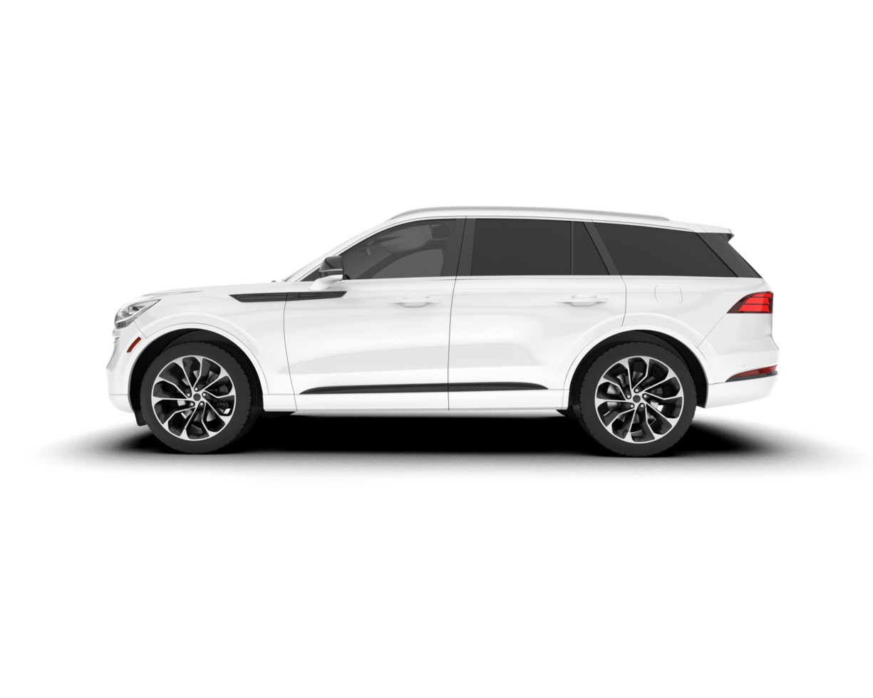 White SUV on transparent background. 3d rendering - illustration png