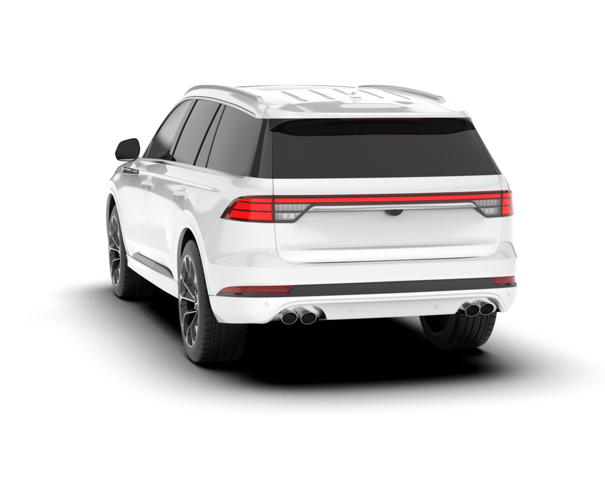 White SUV on transparent background. 3d rendering - illustration png