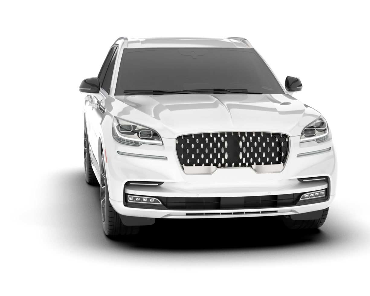 White SUV on transparent background. 3d rendering - illustration png