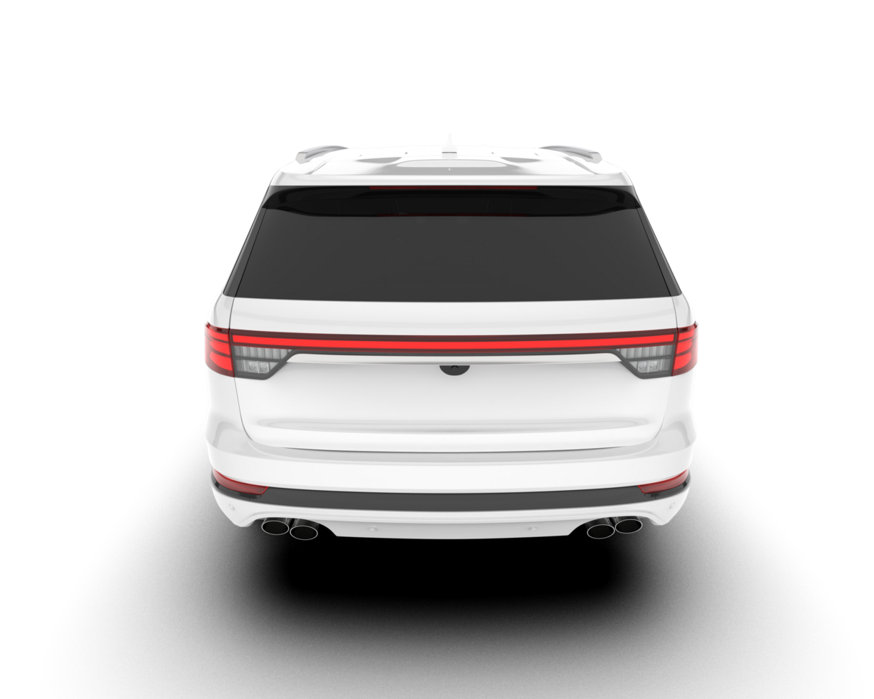White SUV on transparent background. 3d rendering - illustration png
