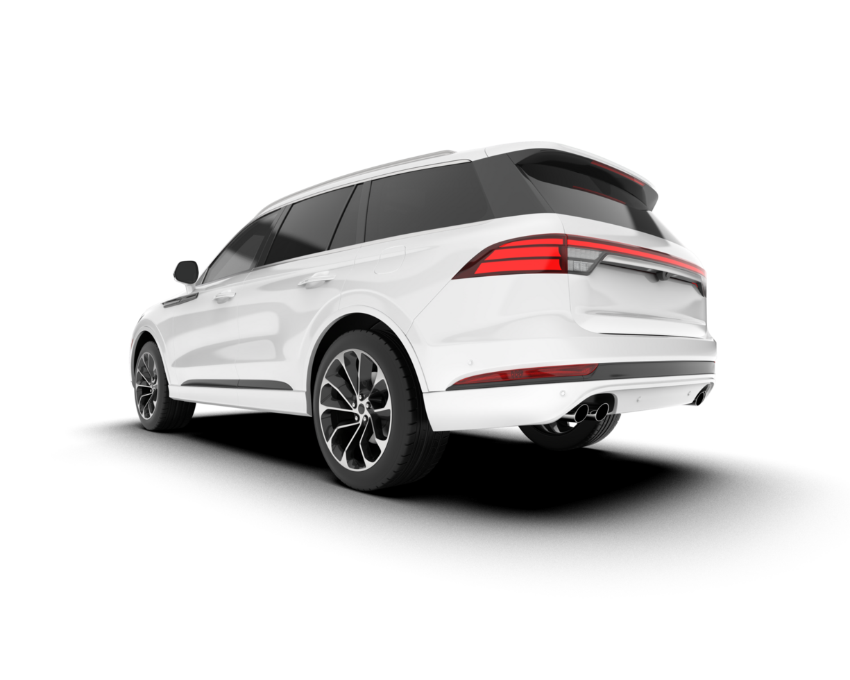 White SUV on transparent background. 3d rendering - illustration png