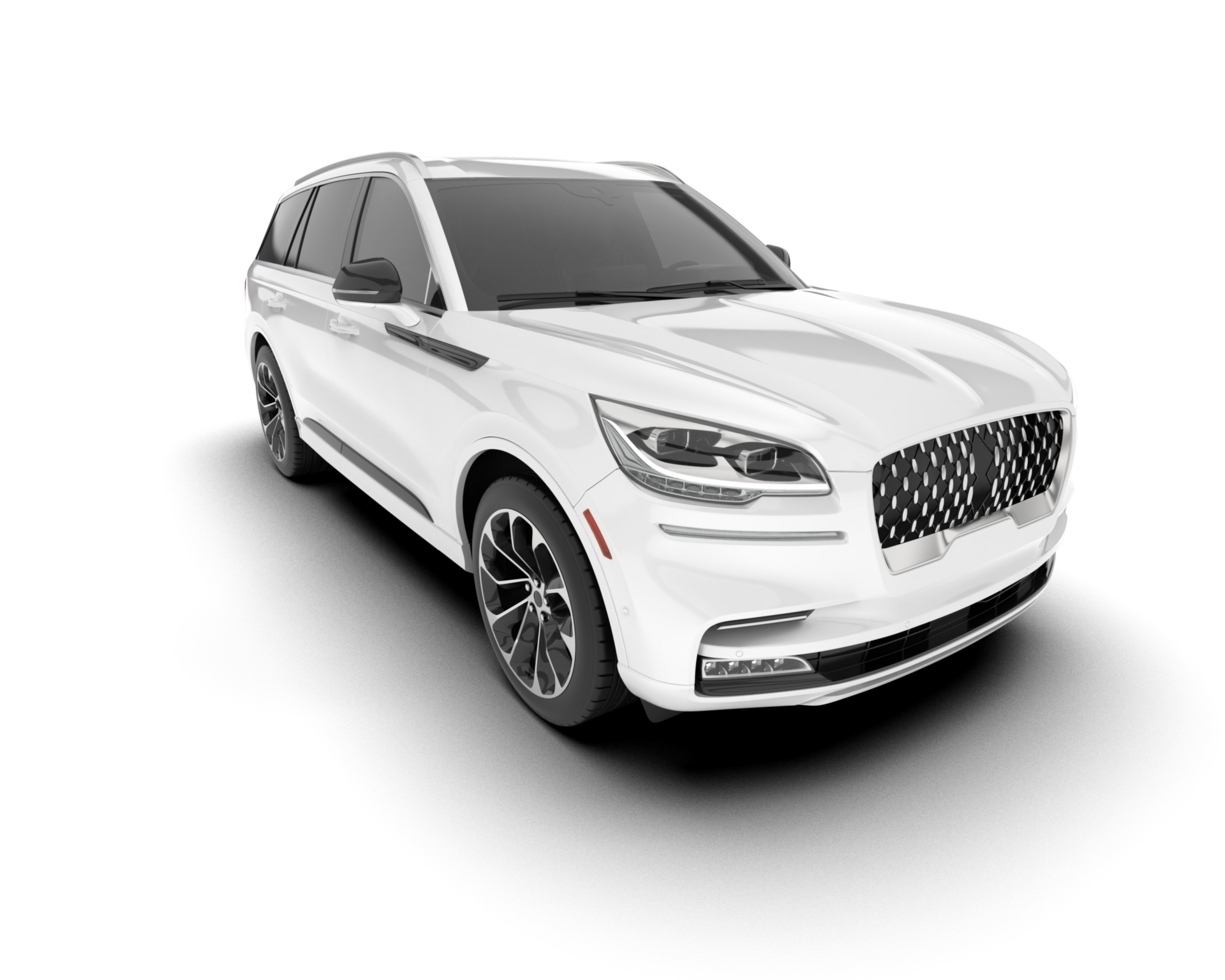White SUV on transparent background. 3d rendering - illustration png