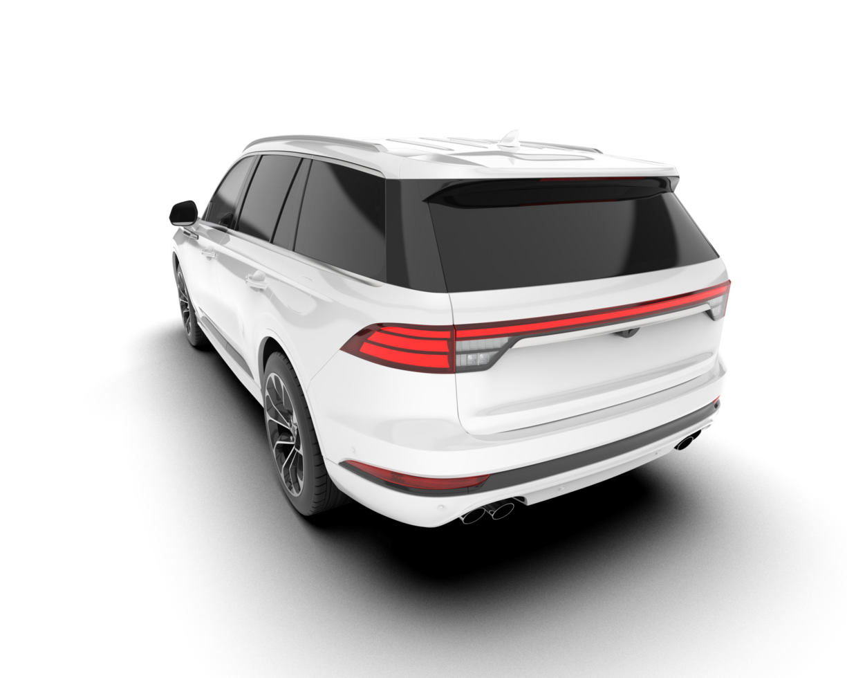 White SUV on transparent background. 3d rendering - illustration png