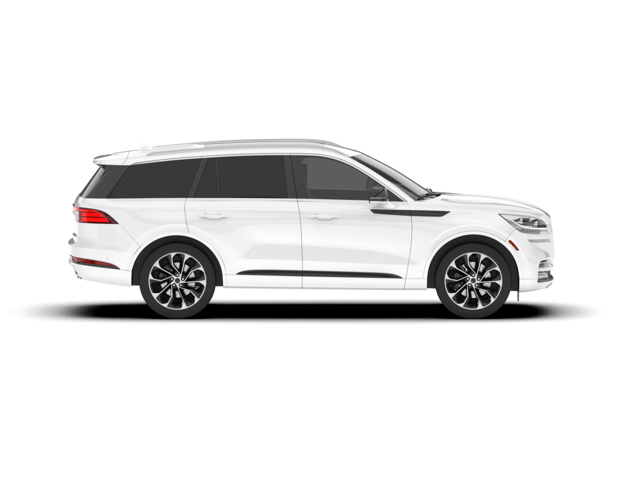 White SUV on transparent background. 3d rendering - illustration png