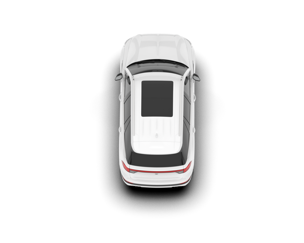 White SUV on transparent background. 3d rendering - illustration png