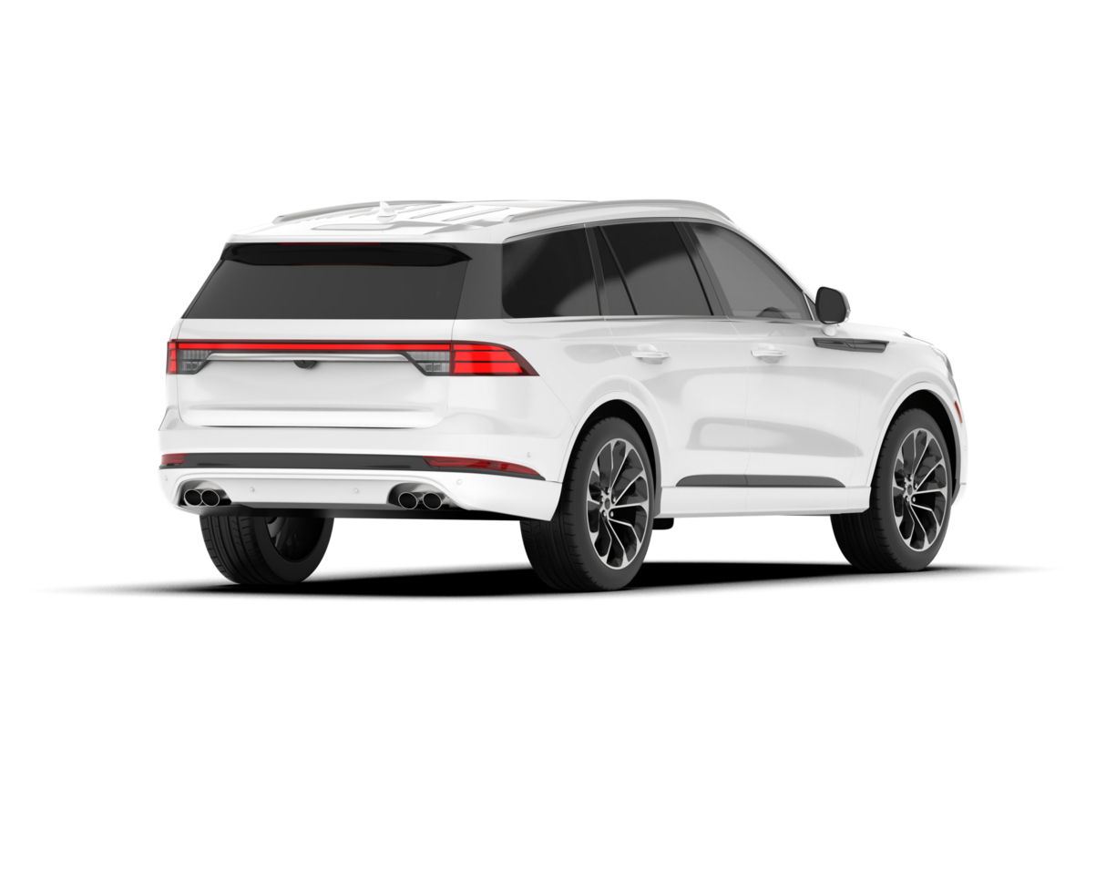 White SUV on transparent background. 3d rendering - illustration png