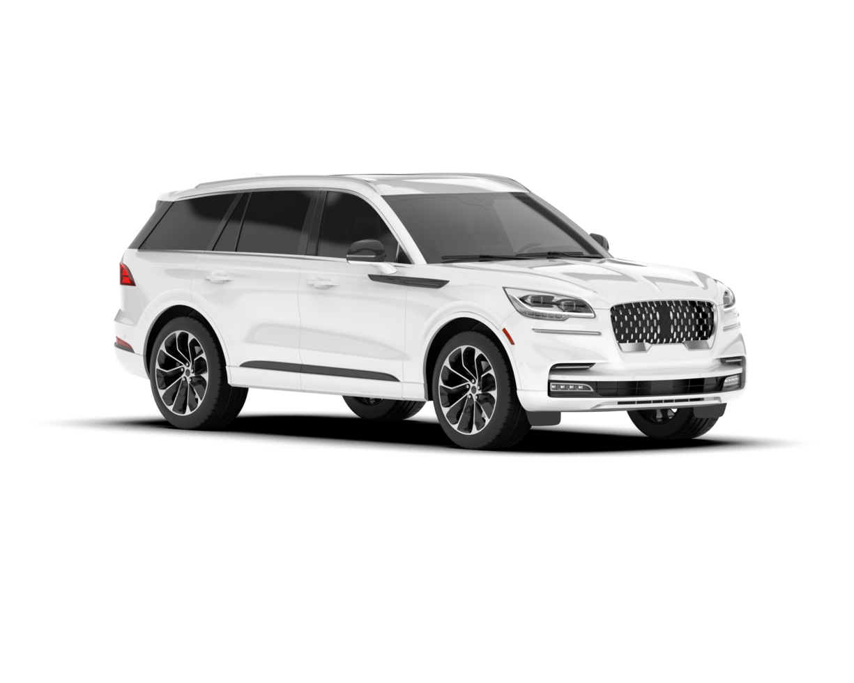 White SUV on transparent background. 3d rendering - illustration png