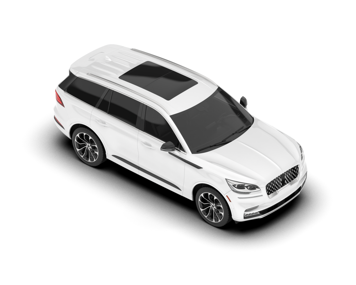 White SUV on transparent background. 3d rendering - illustration png