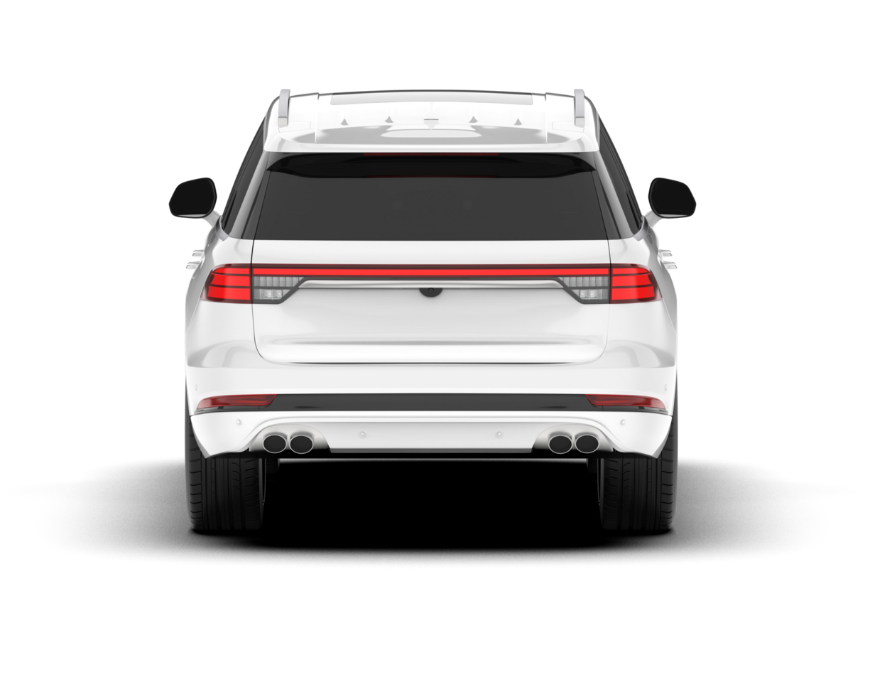 White SUV on transparent background. 3d rendering - illustration png