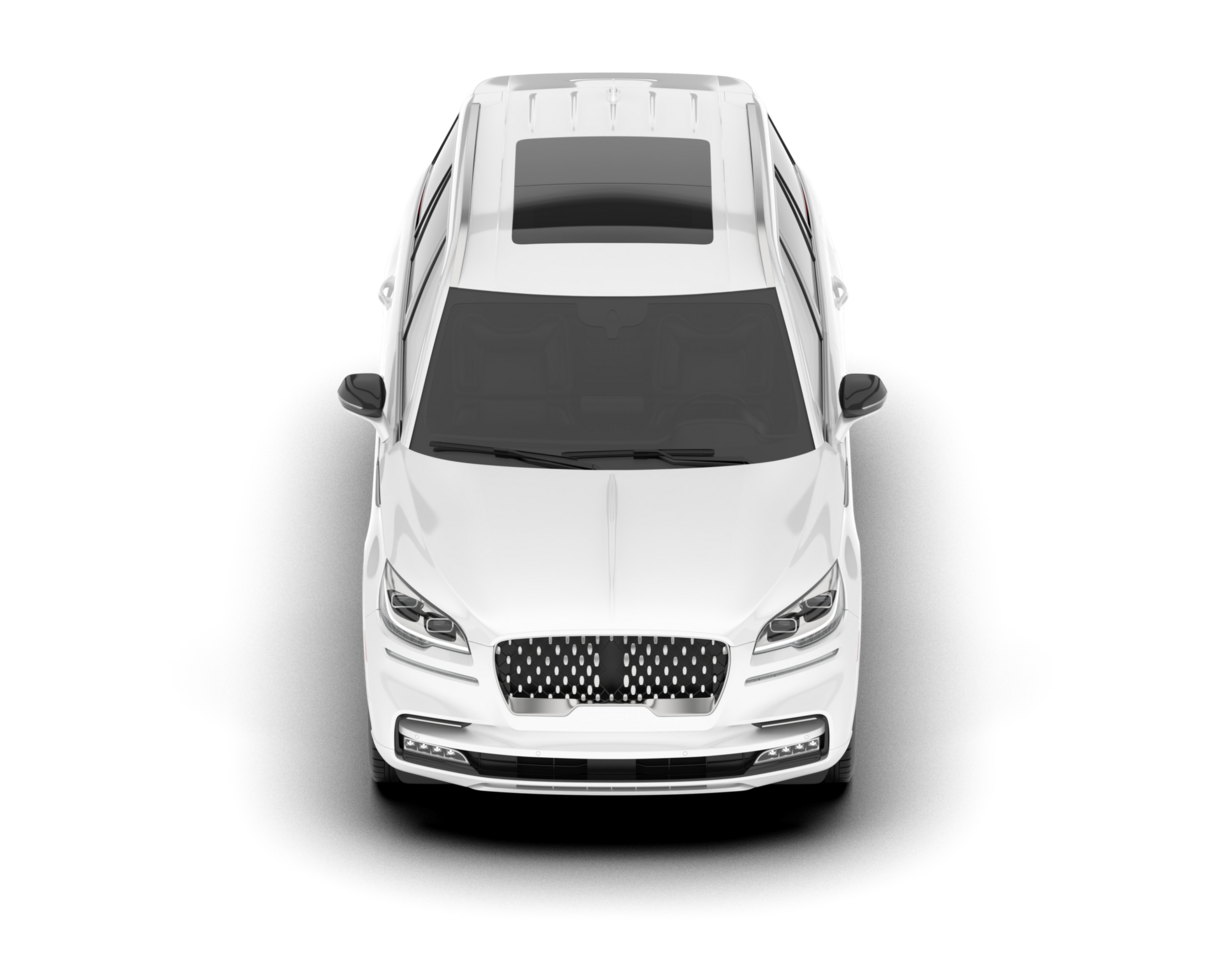 White SUV on transparent background. 3d rendering - illustration png