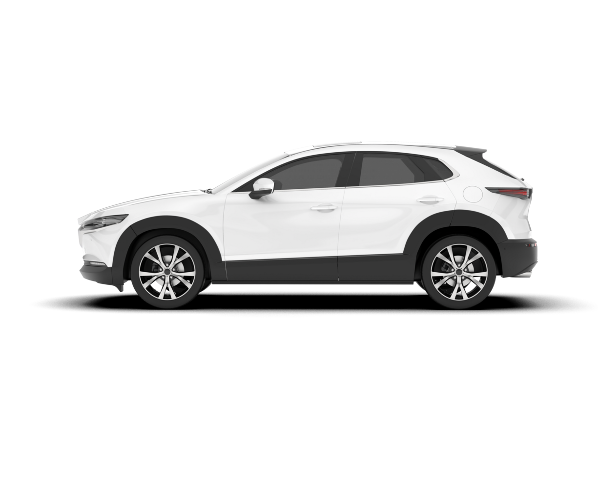 White SUV on transparent background. 3d rendering - illustration png