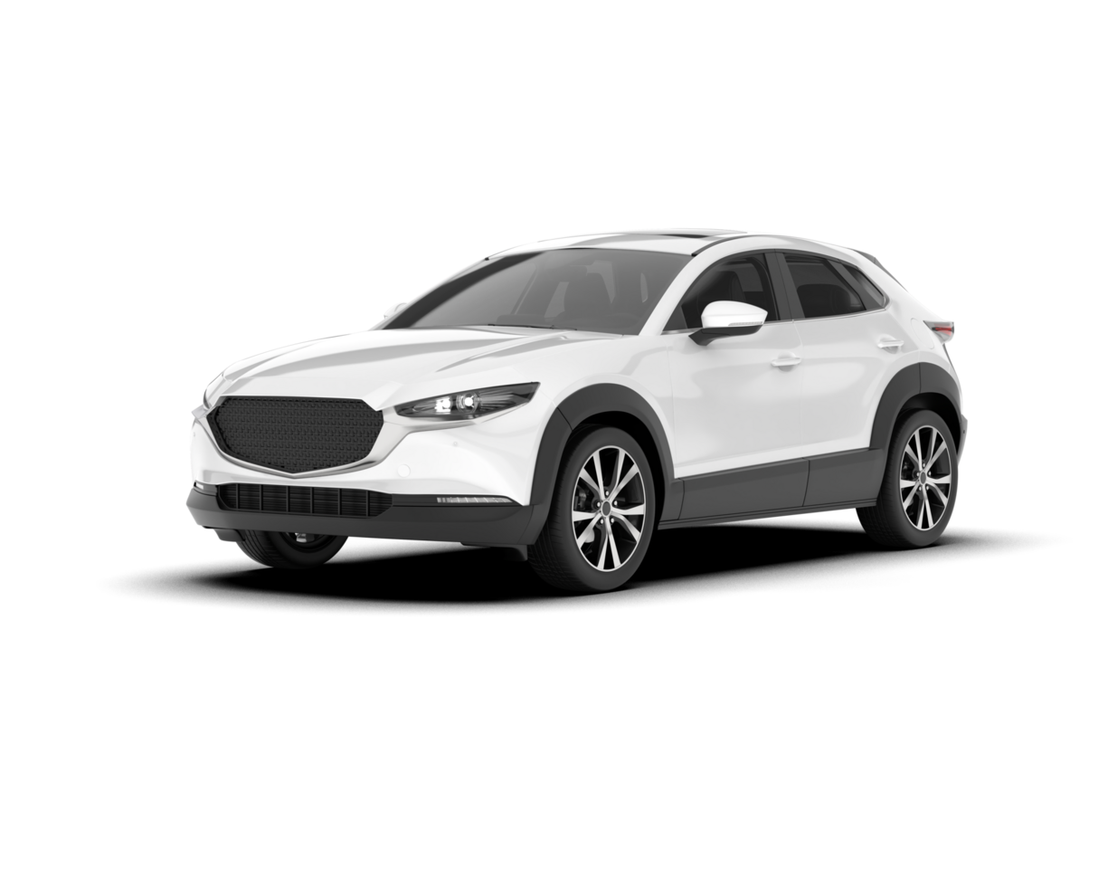 White SUV on transparent background. 3d rendering - illustration png