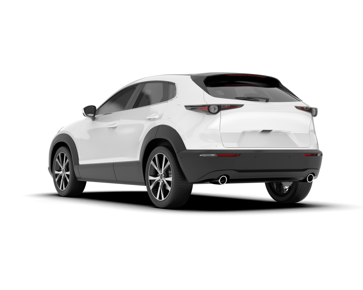 White SUV on transparent background. 3d rendering - illustration png