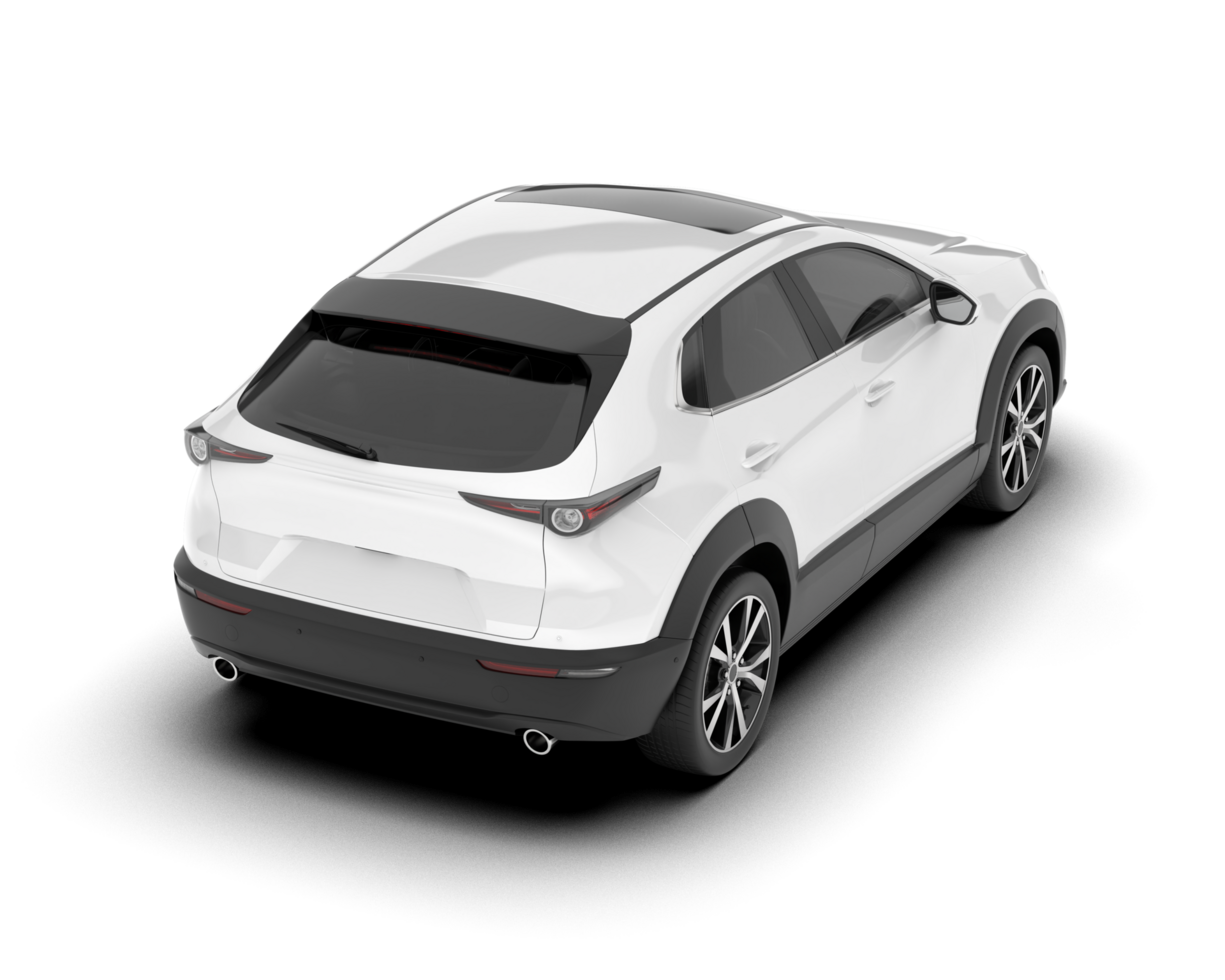 White SUV on transparent background. 3d rendering - illustration png