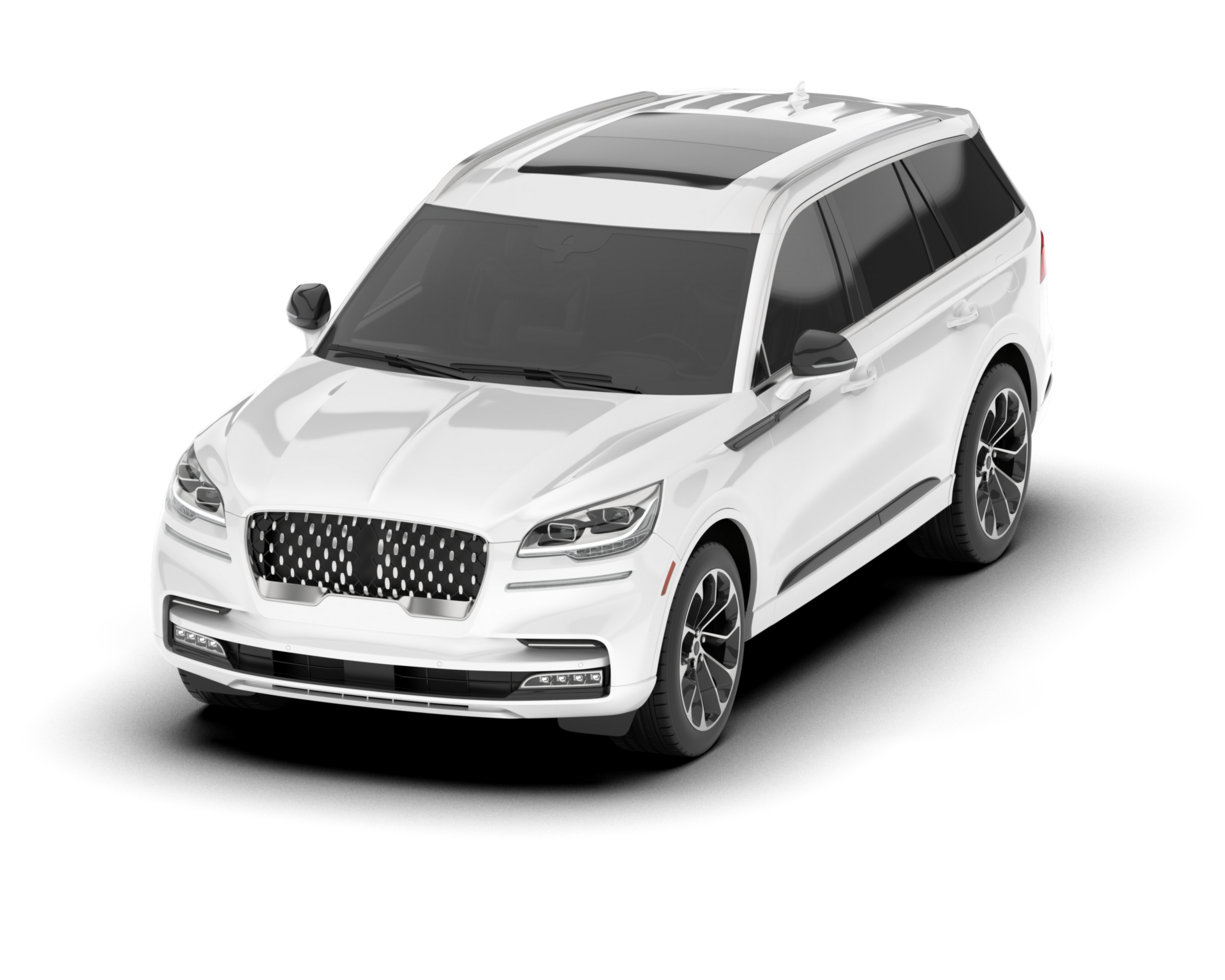White SUV on transparent background. 3d rendering - illustration png