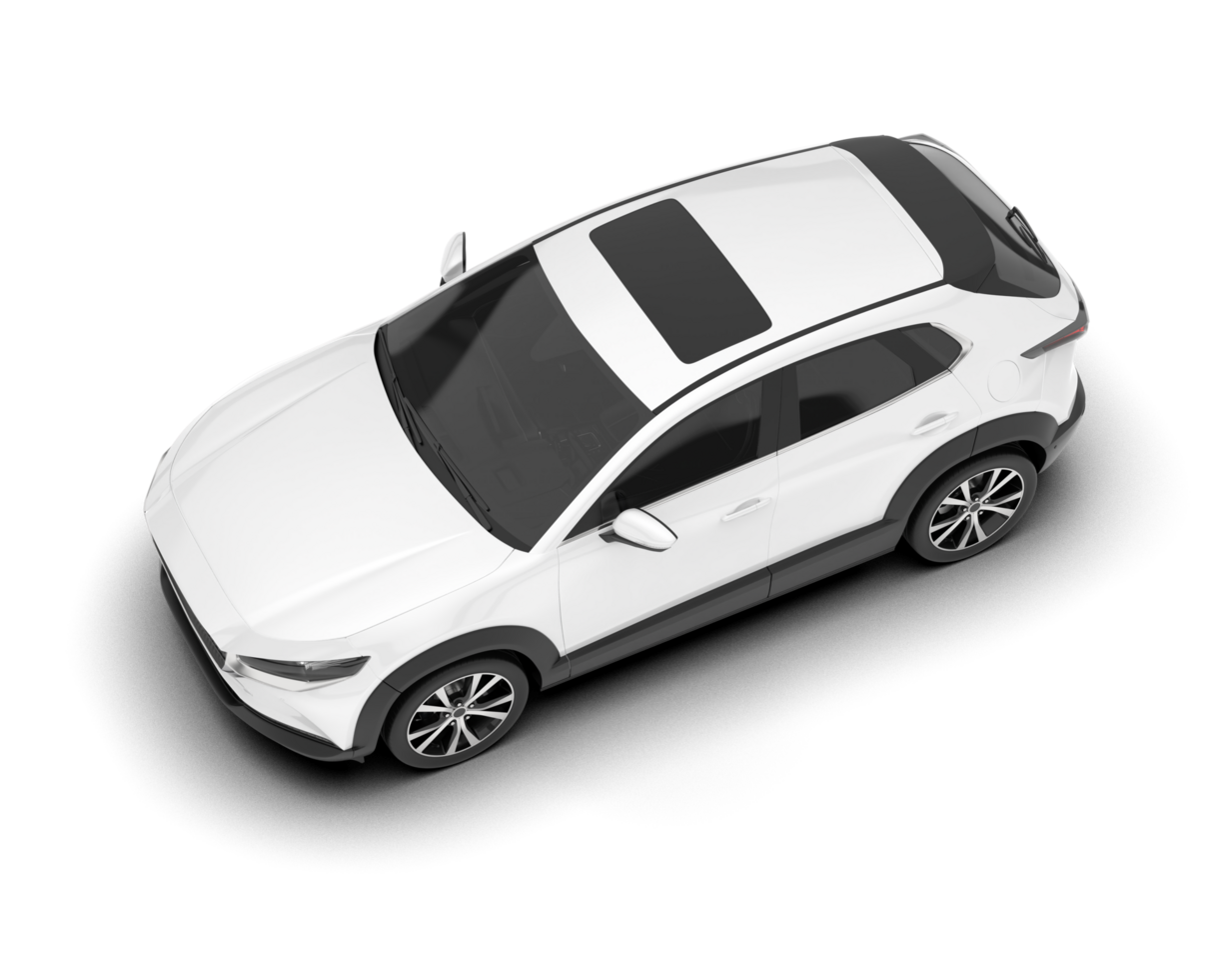 White SUV on transparent background. 3d rendering - illustration png