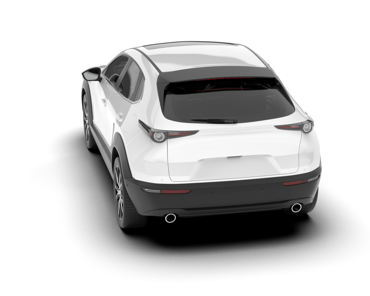 White SUV on transparent background. 3d rendering - illustration png