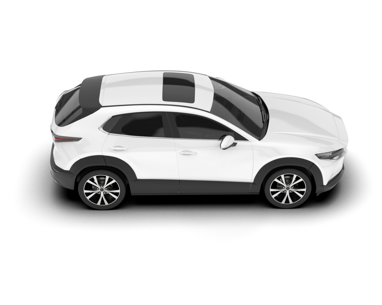 White SUV on transparent background. 3d rendering - illustration png