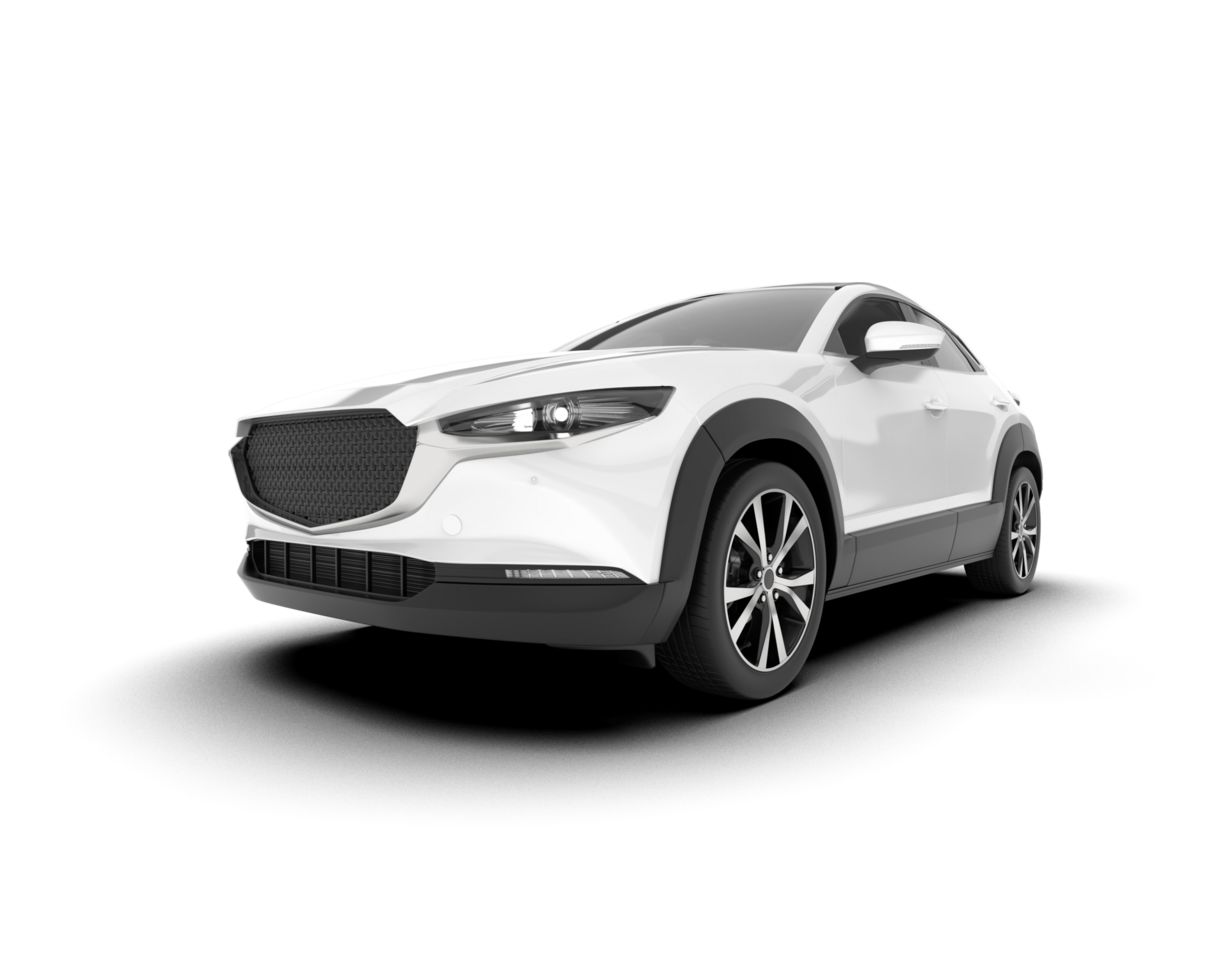 White SUV on transparent background. 3d rendering - illustration png