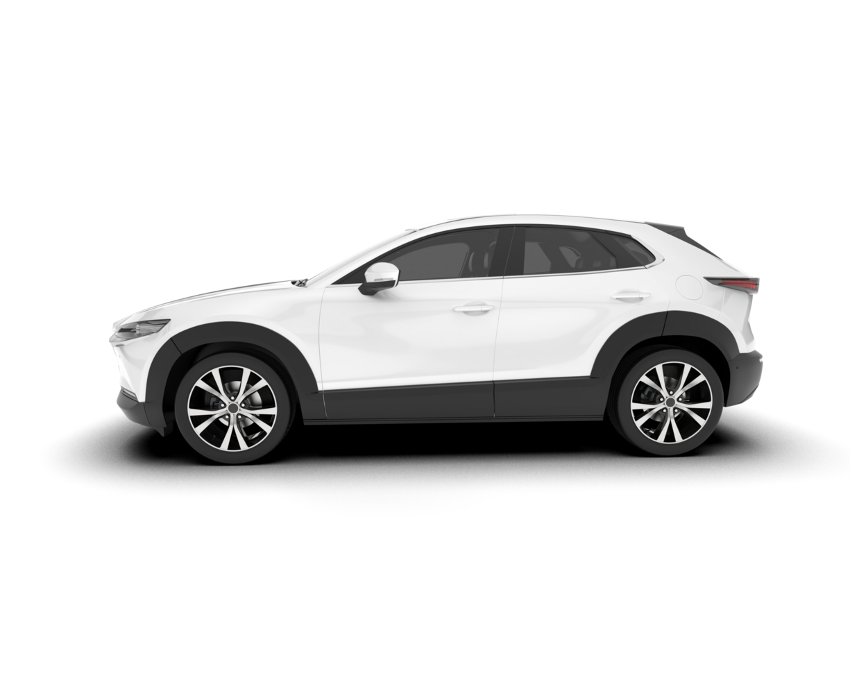 White SUV on transparent background. 3d rendering - illustration png