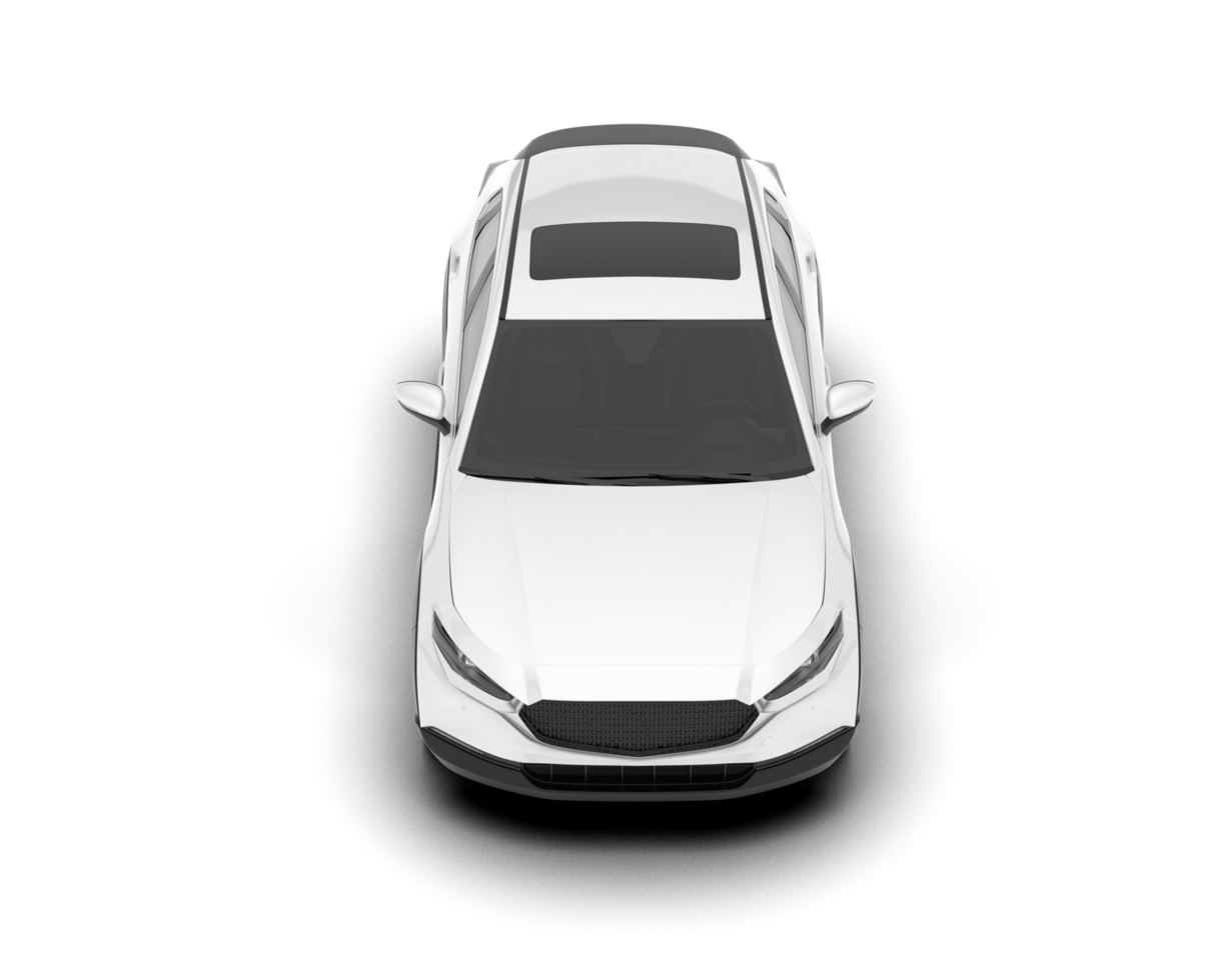 White SUV on transparent background. 3d rendering - illustration png