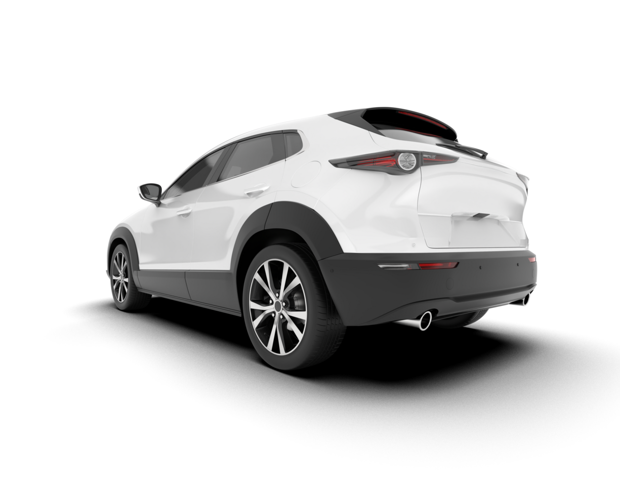 White SUV on transparent background. 3d rendering - illustration png