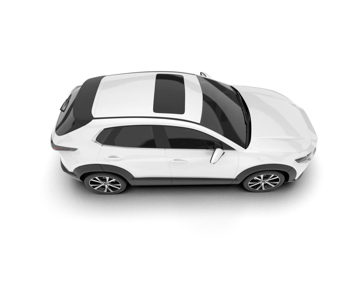 White SUV on transparent background. 3d rendering - illustration png