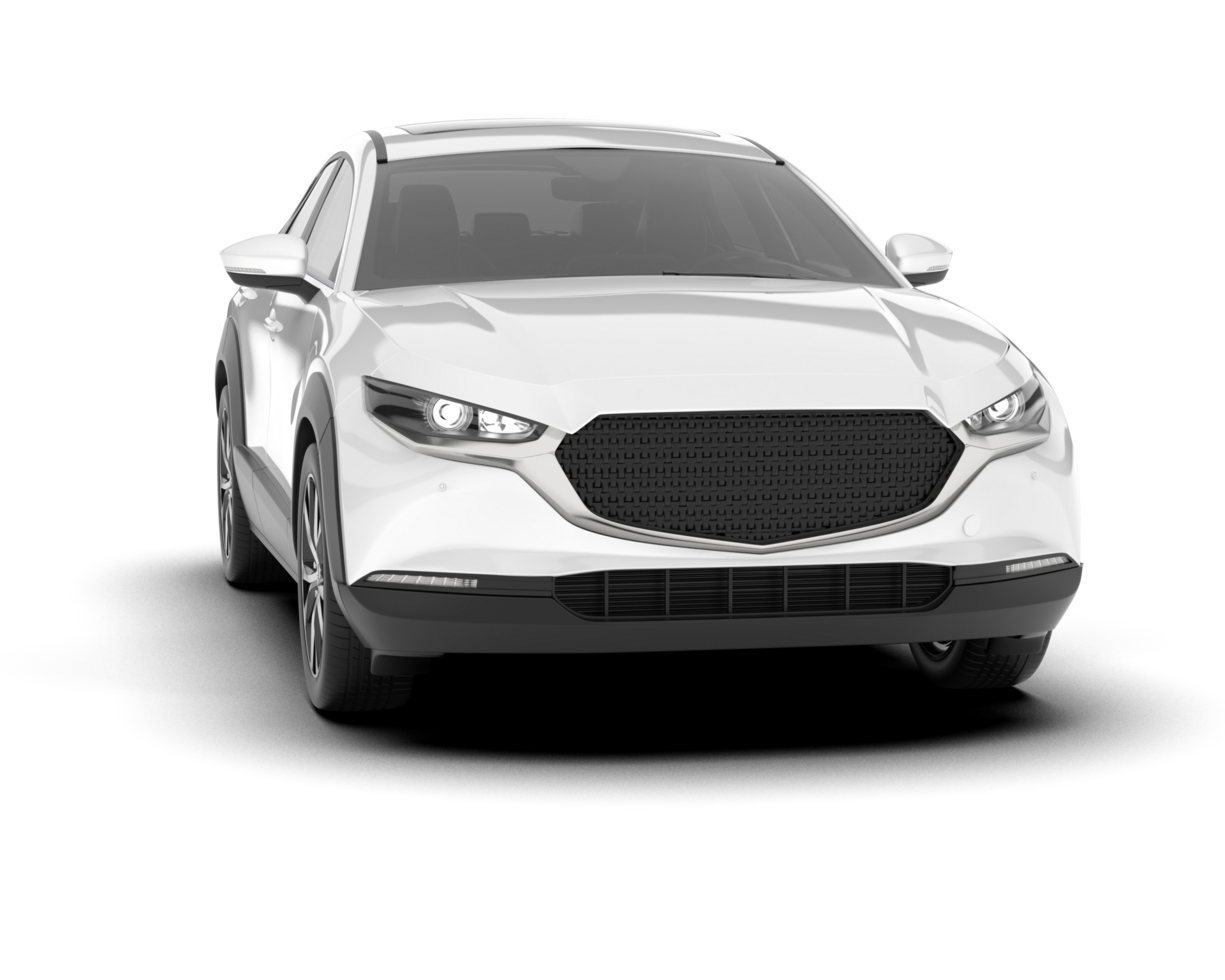 White SUV on transparent background. 3d rendering - illustration png