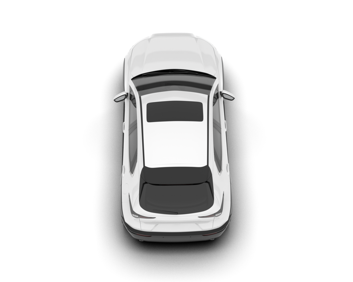 White SUV on transparent background. 3d rendering - illustration png