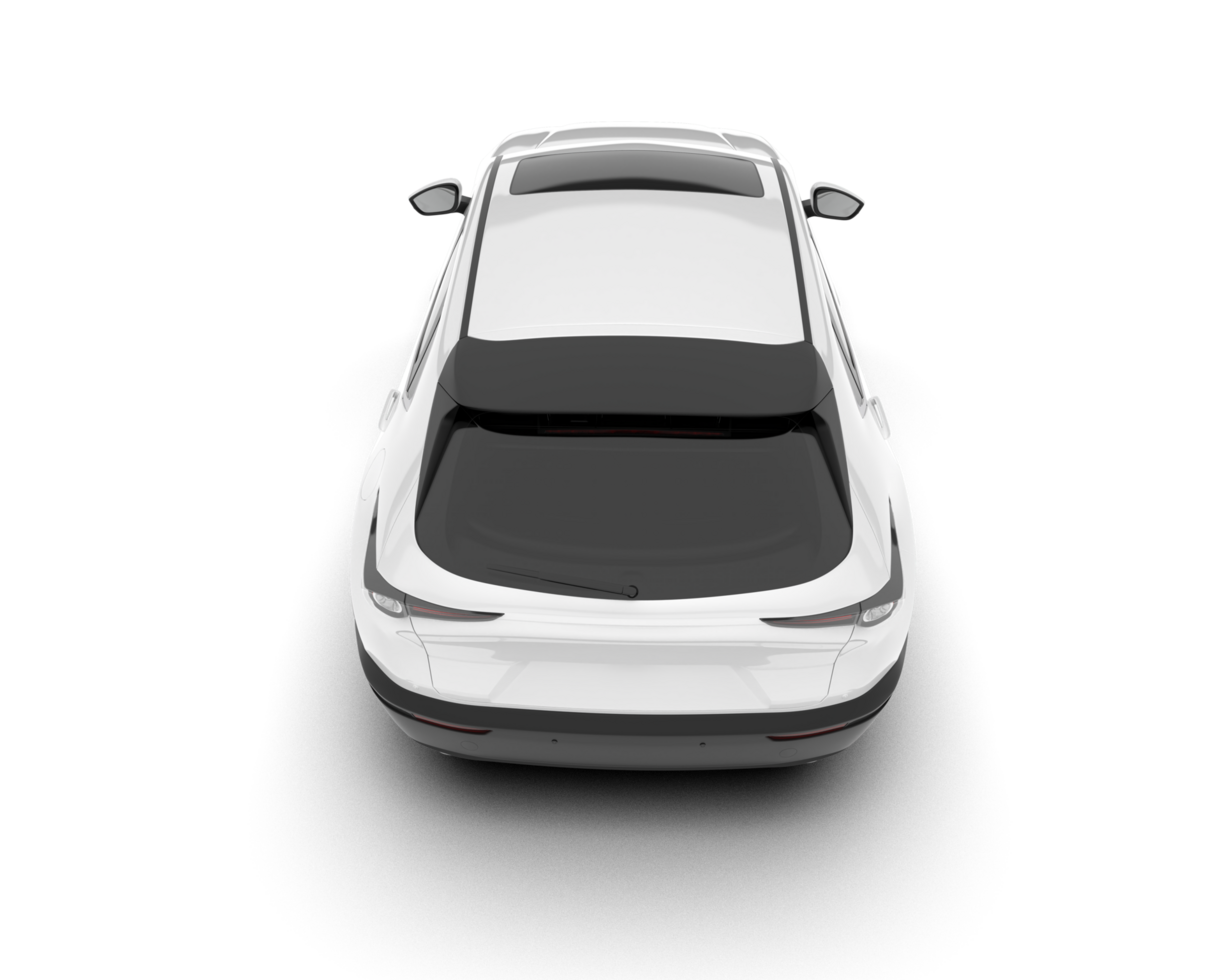 White SUV on transparent background. 3d rendering - illustration png