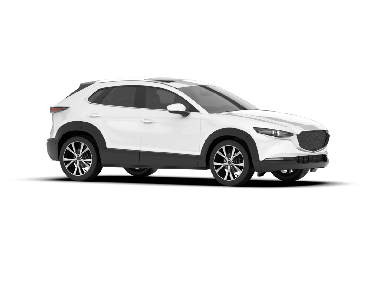 White SUV on transparent background. 3d rendering - illustration png