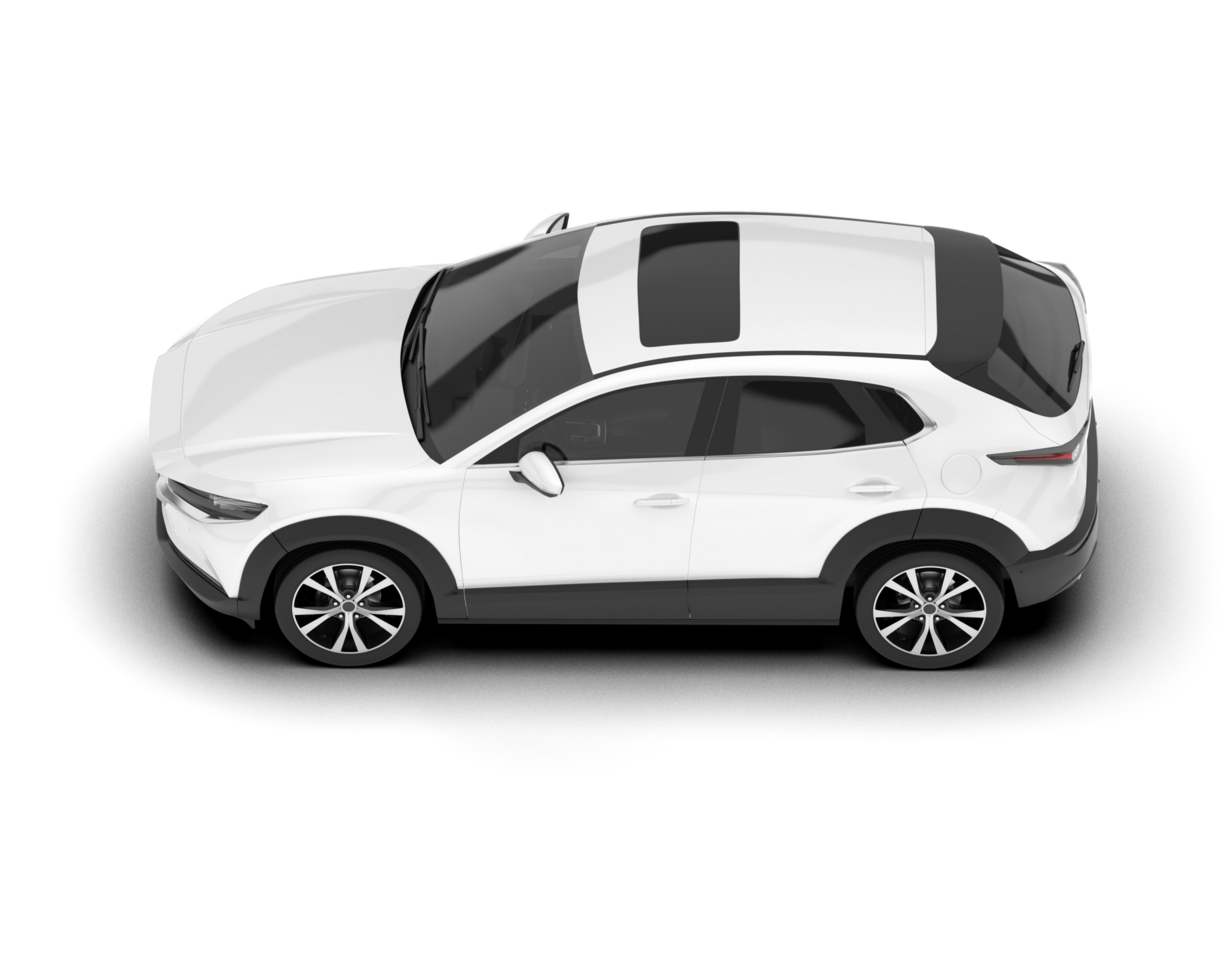 White SUV on transparent background. 3d rendering - illustration png