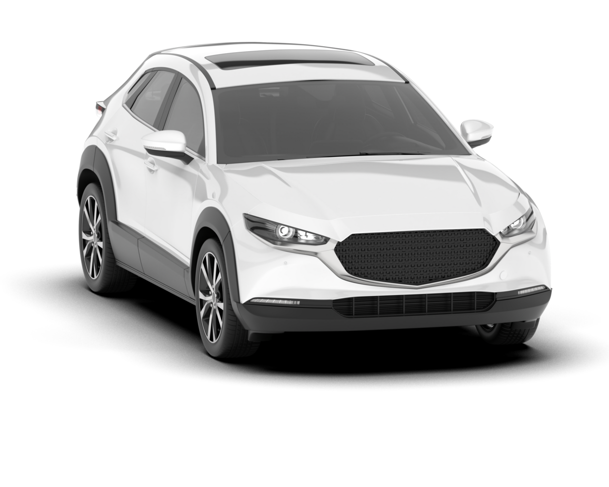 White SUV on transparent background. 3d rendering - illustration png