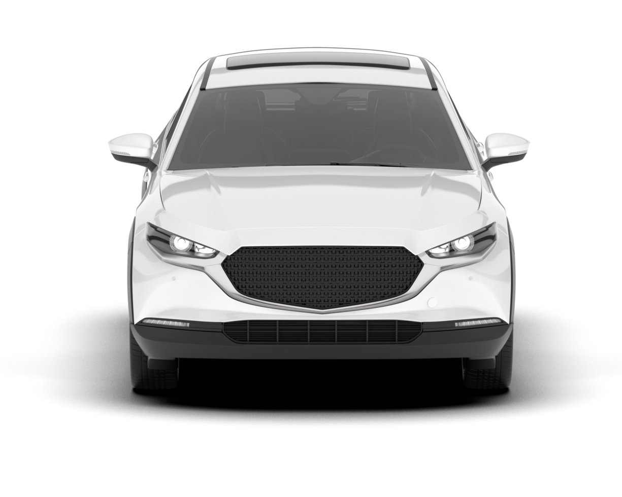 White SUV on transparent background. 3d rendering - illustration png