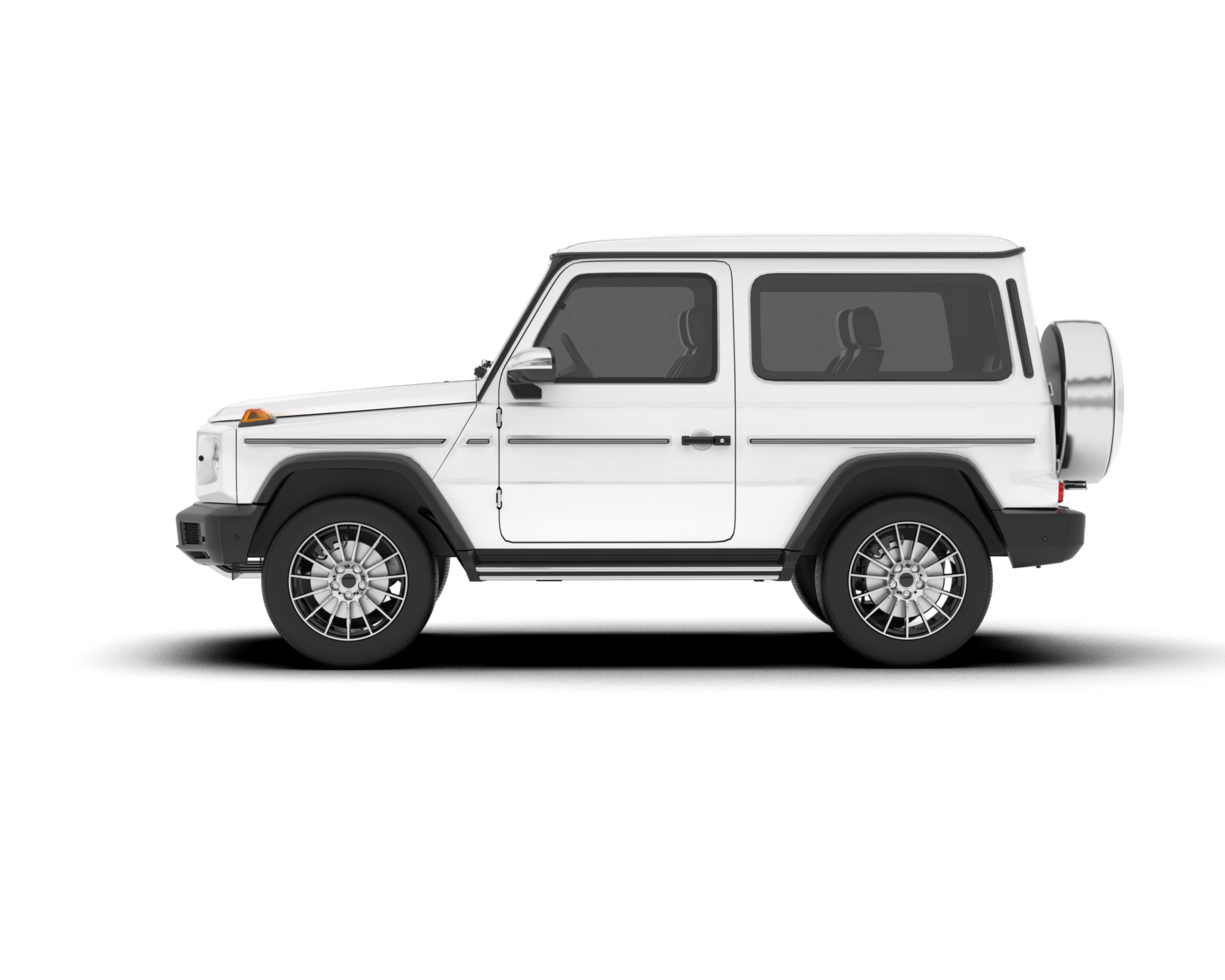 White SUV on transparent background. 3d rendering - illustration png