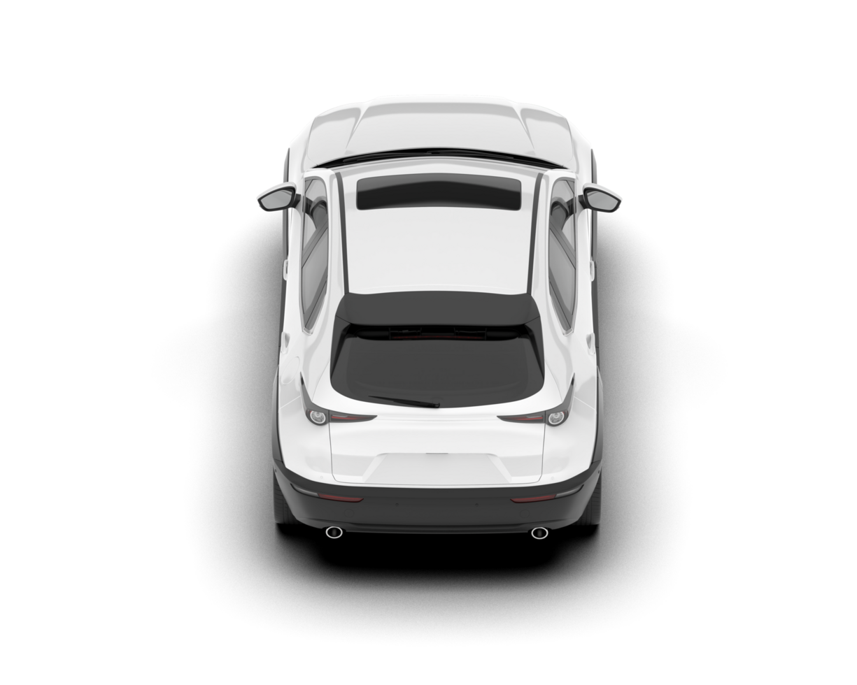 White SUV on transparent background. 3d rendering - illustration png