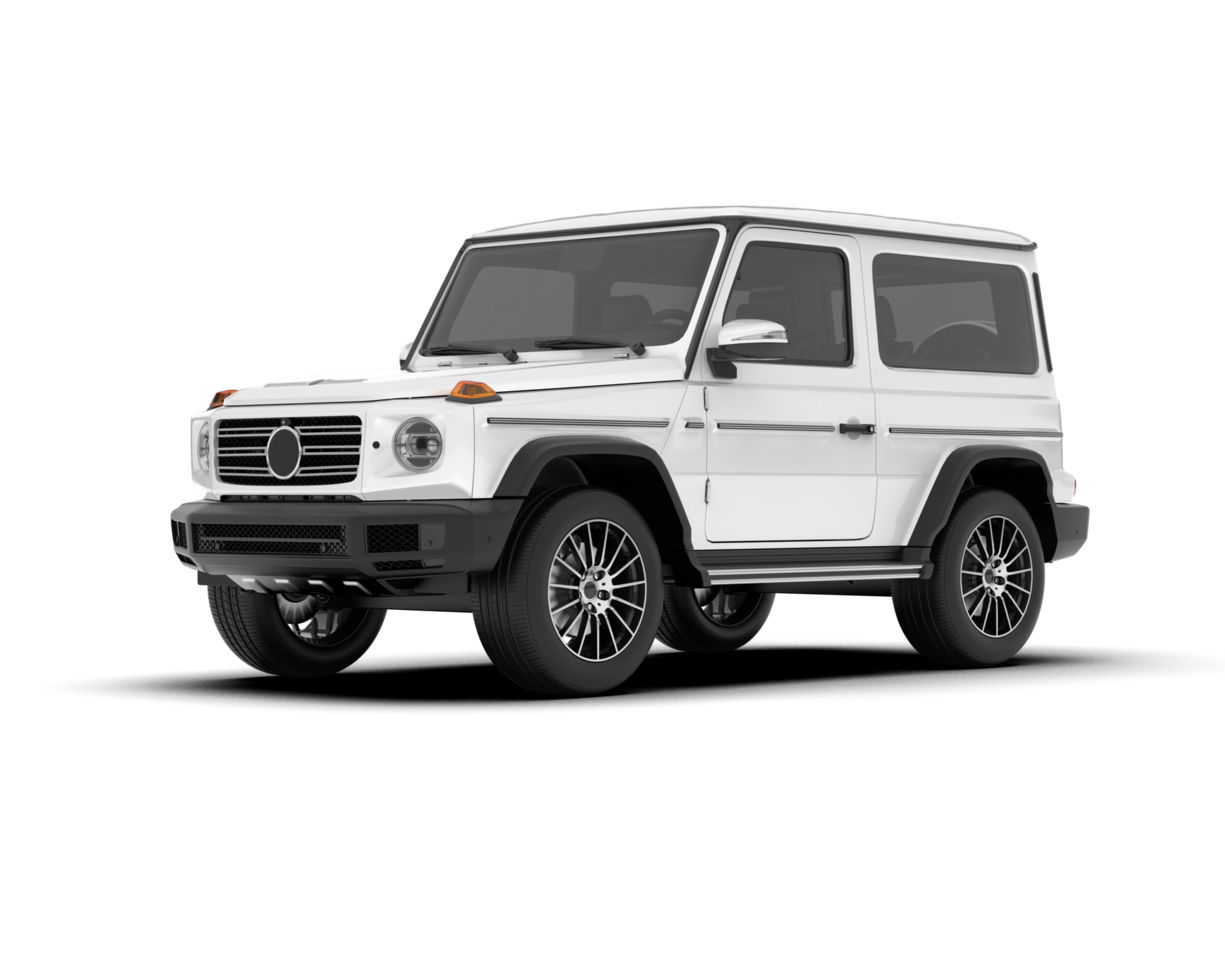 White SUV on transparent background. 3d rendering - illustration png