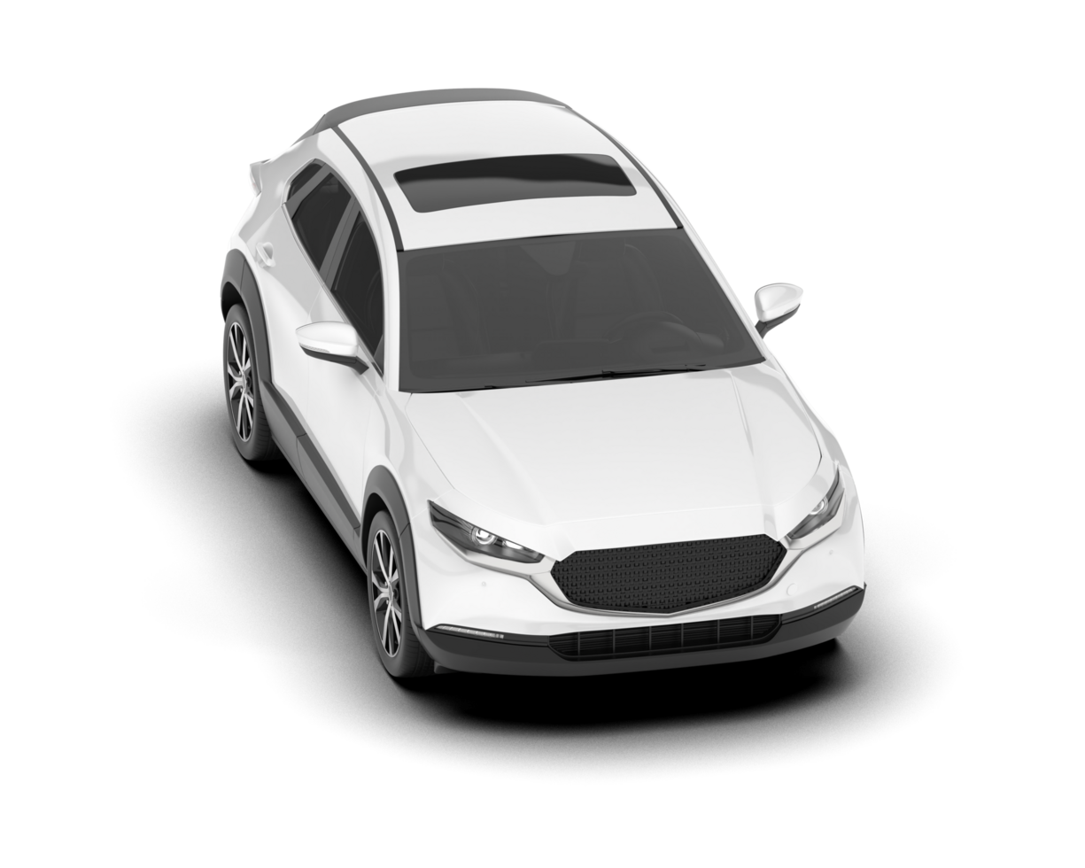 White SUV on transparent background. 3d rendering - illustration png