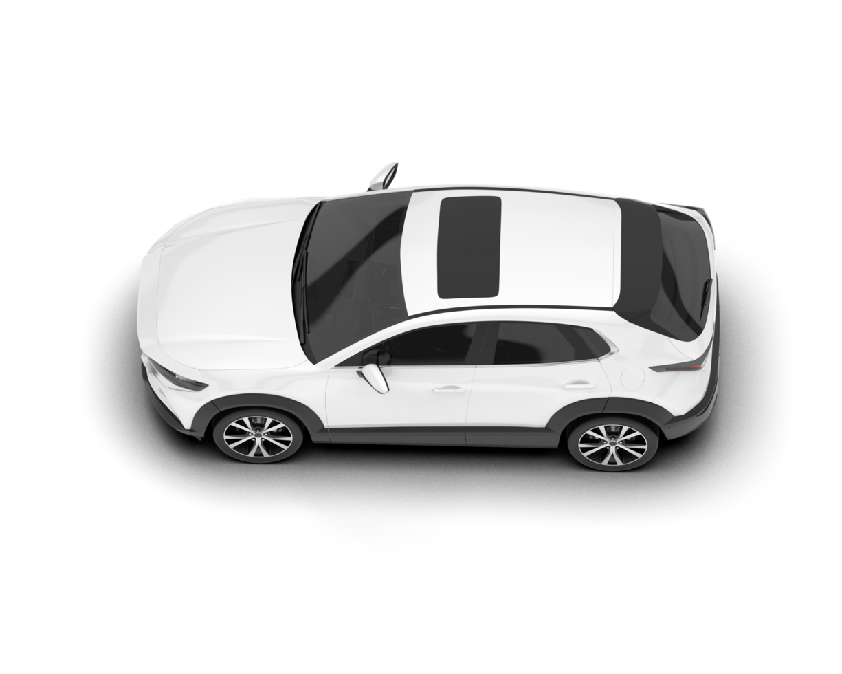 White SUV on transparent background. 3d rendering - illustration png