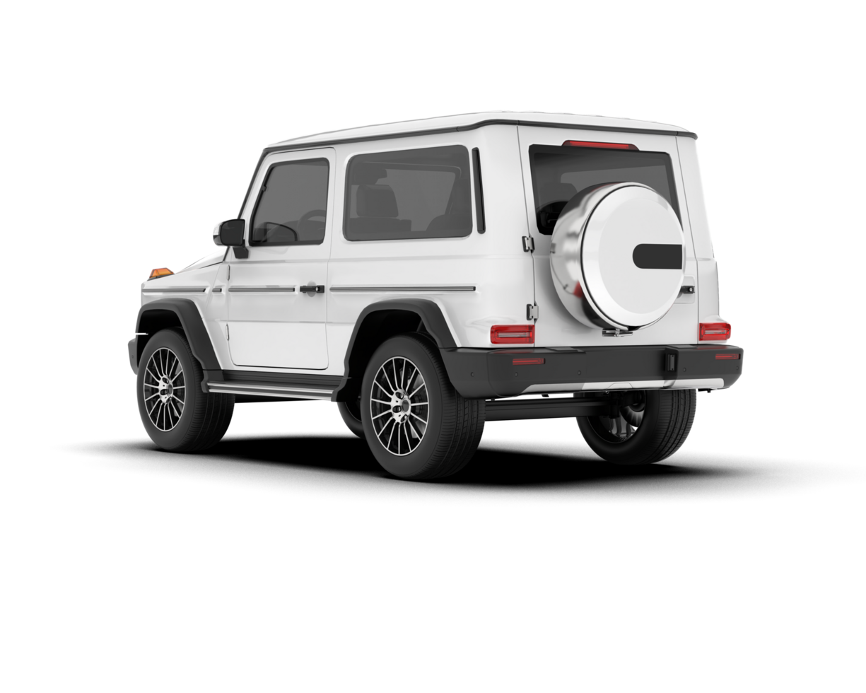 White SUV on transparent background. 3d rendering - illustration png