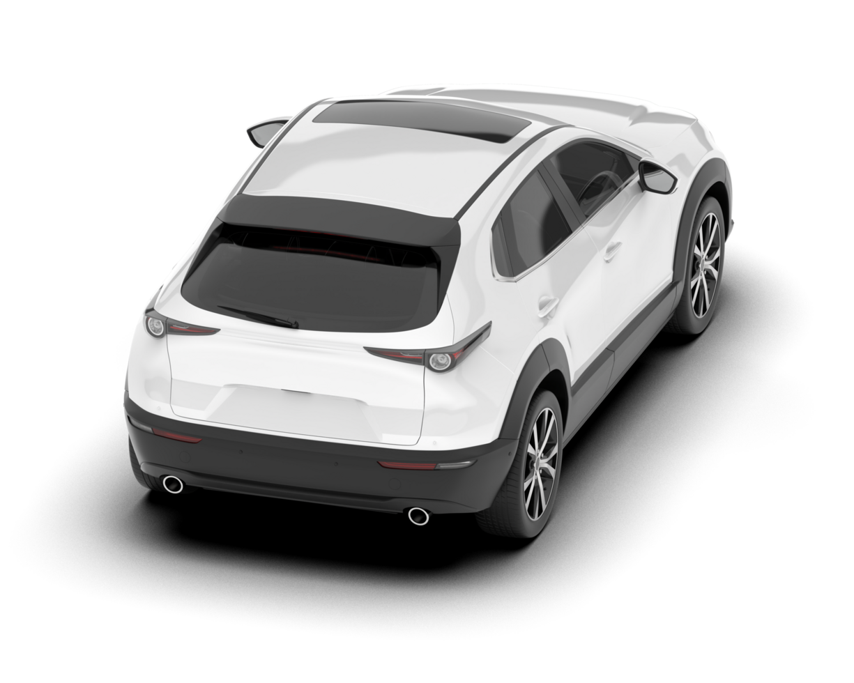 White SUV on transparent background. 3d rendering - illustration png