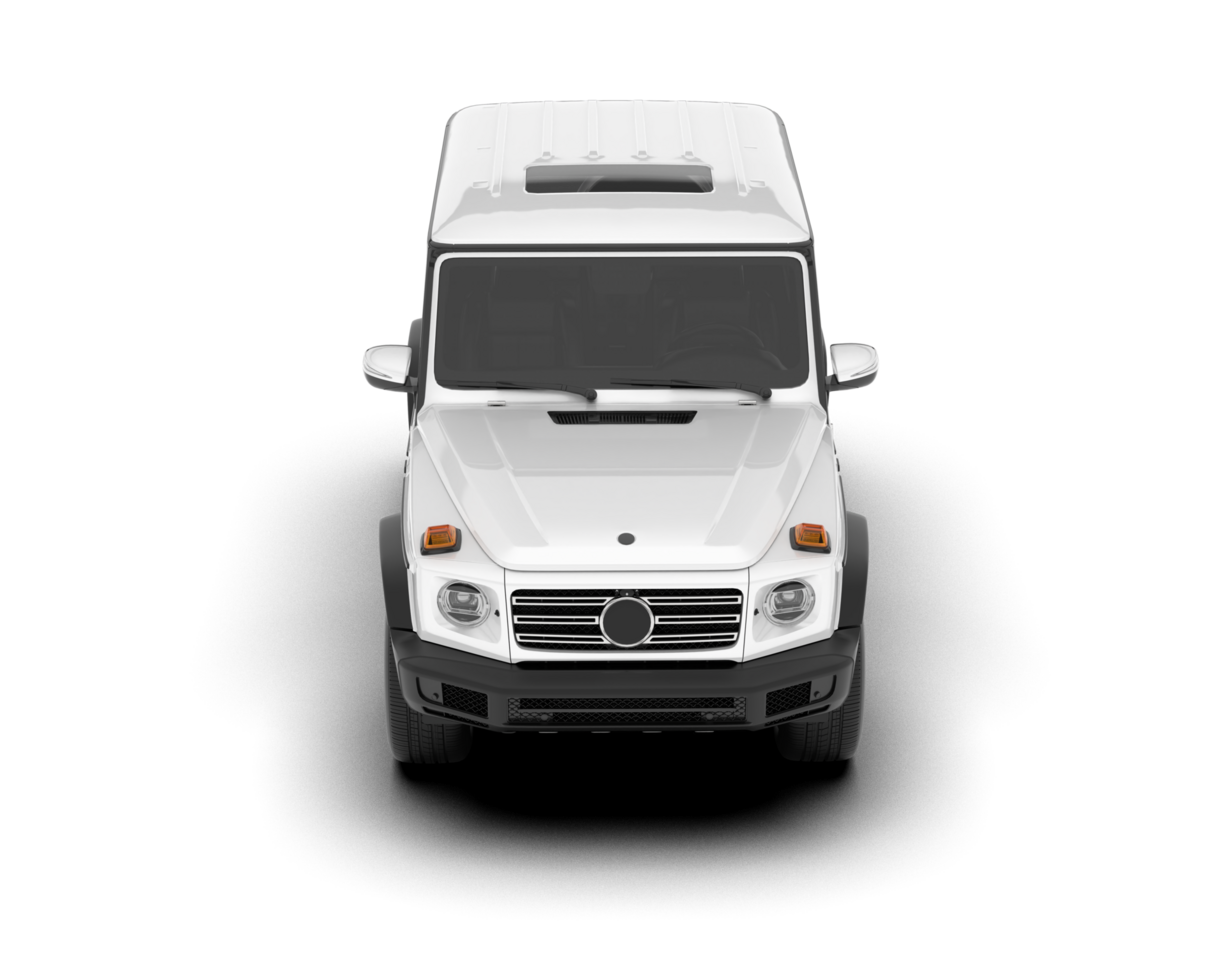 White SUV on transparent background. 3d rendering - illustration png